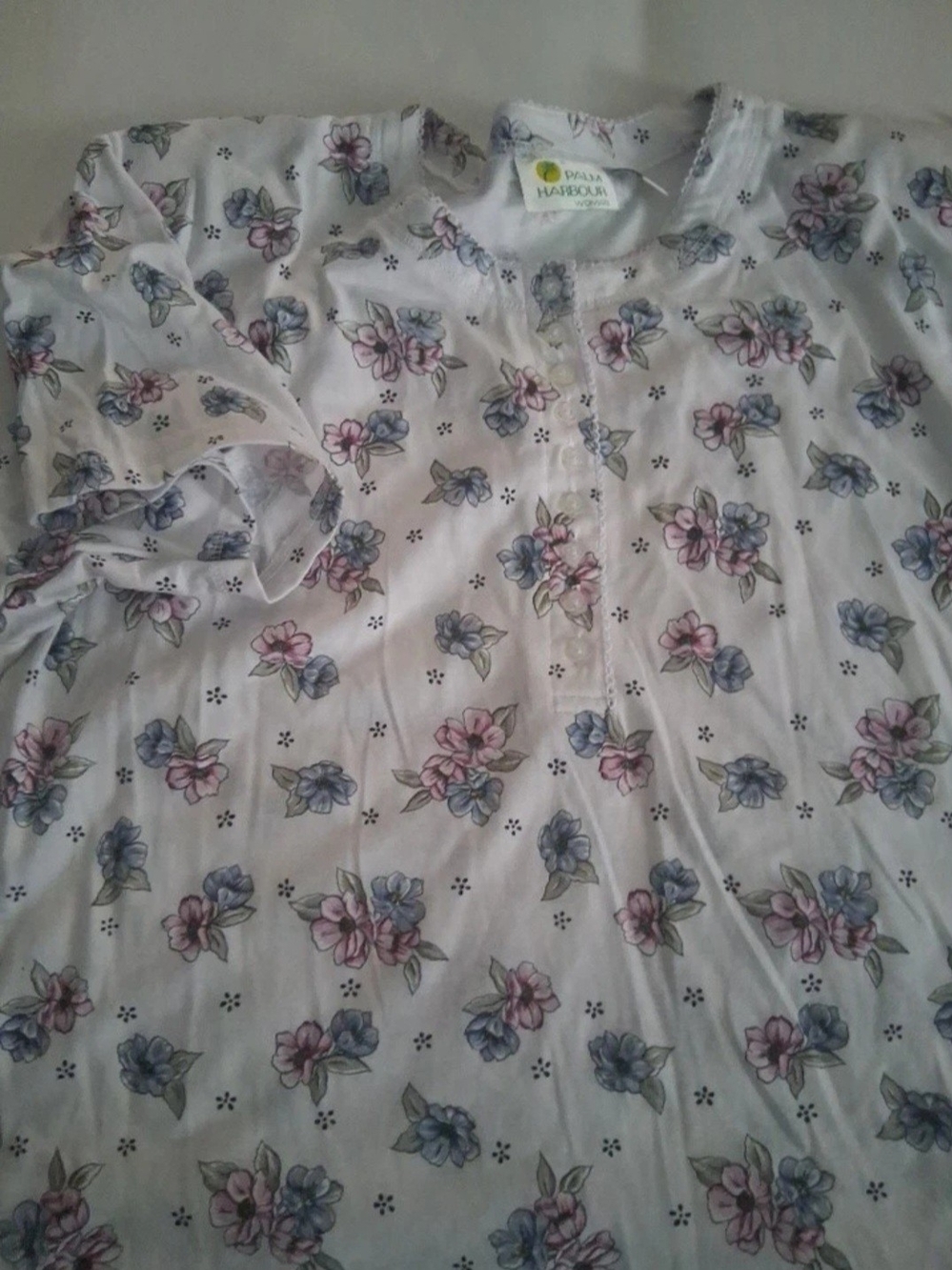 White Floral Short-Sleeve Cottage Core Shirt
